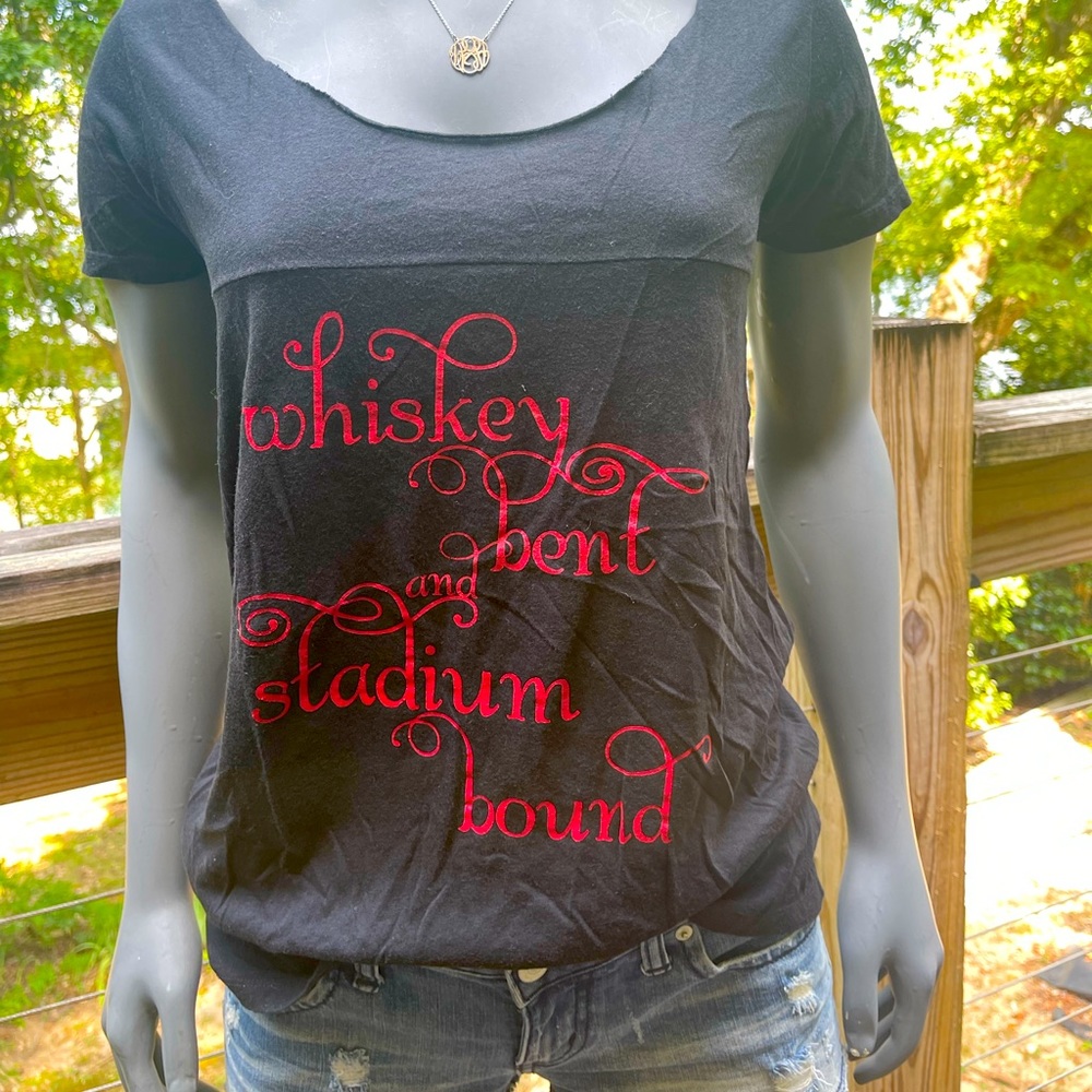 Judith March Whiskey Bent and Stadium Bound shirt. Size S